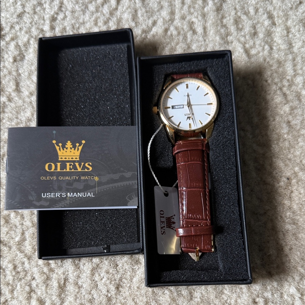 Men's Gold and Brown Watch